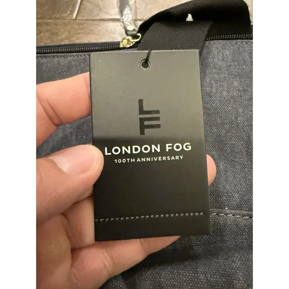 London Fog Collection Gray 100th Anniversary Canvas Duffel Bag NWT New